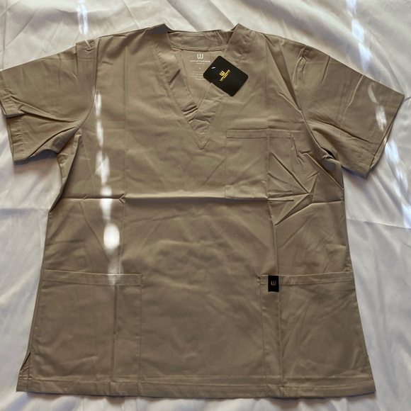 Women's Scrub Top Bundle Blue, Black, Cream With Green Uniform Set - Picture 6 of 11